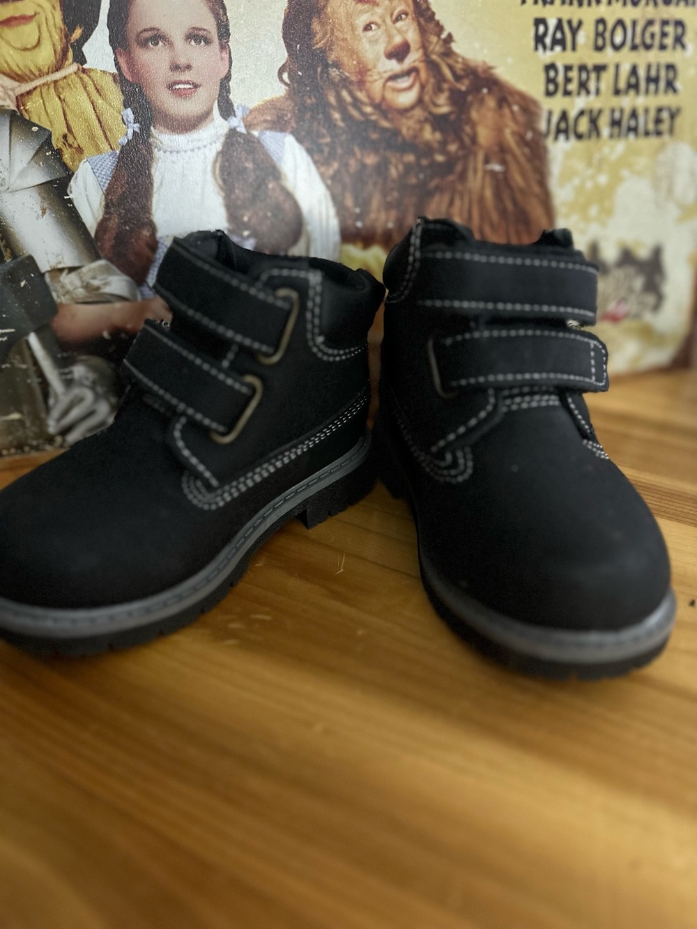 wonder nation Black Kids Double-Velcro Ankle Boots